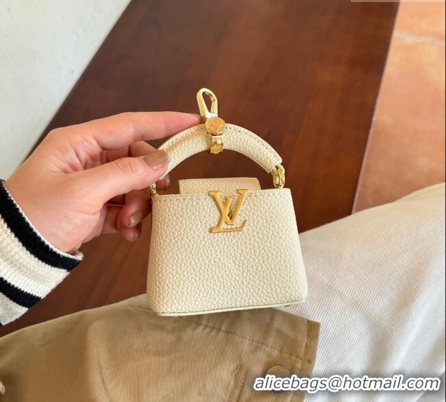 Best Price Louis Vuitton Micro Bag Capucines Pouch Bag Charm 0115 White 2025