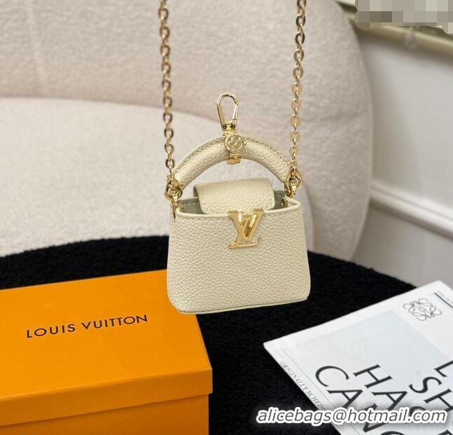 Best Price Louis Vuitton Micro Bag Capucines Pouch Bag Charm 0115 White 2025