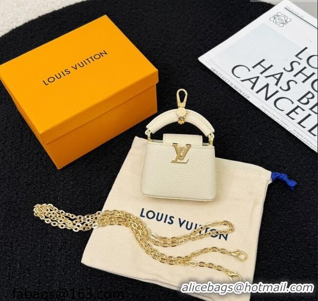 Best Price Louis Vuitton Micro Bag Capucines Pouch Bag Charm 0115 White 2025