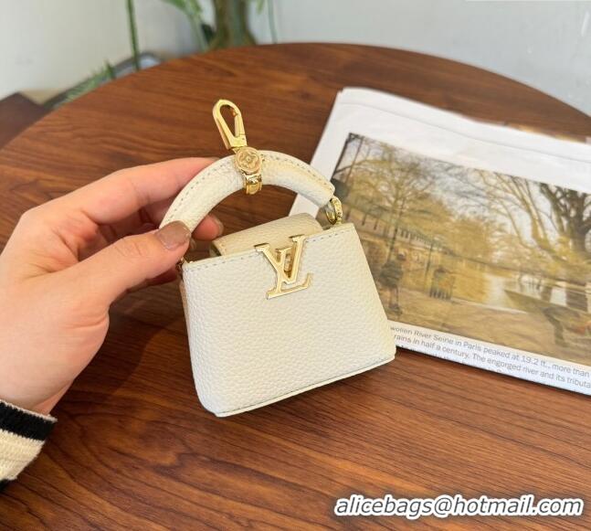 Best Price Louis Vuitton Micro Bag Capucines Pouch Bag Charm 0115 White 2025