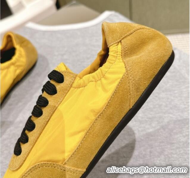 Best Grade Prada Women's Collapse Re-Nylon and suede elasticized sneakers Yellow 1227125