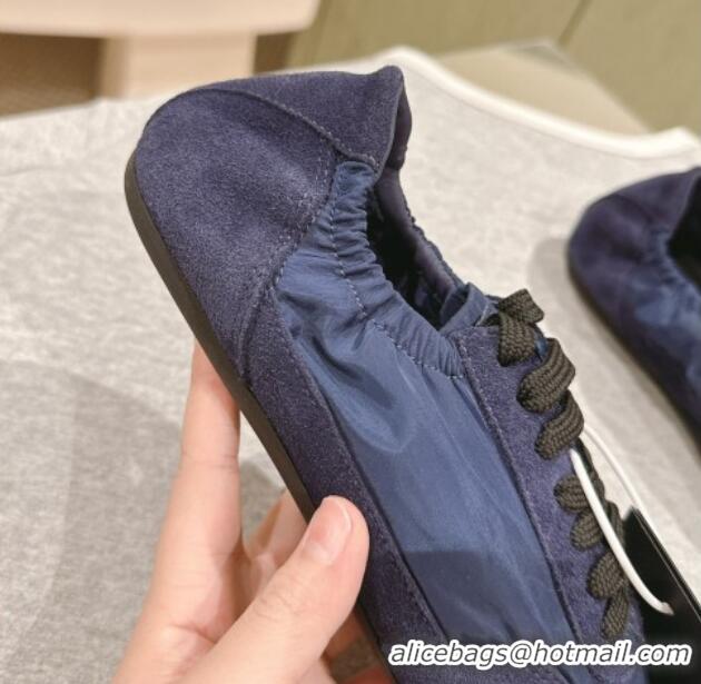 Trendy Design Prada Women's Collapse Re-Nylon and suede elasticized sneakers Dark Blue 1227131