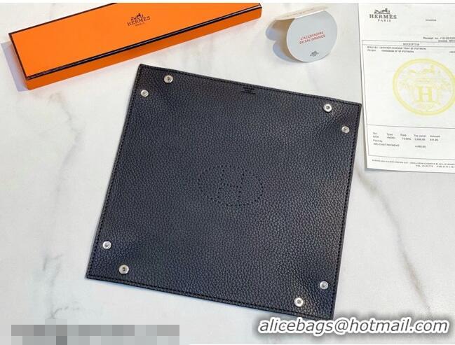 Famous Brand Hermes Mises Bridge Change Grained Calfskin Leather Tray 25cm H5074 Black 2025