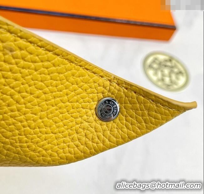 Inexpensive Hermes Mises Bridge Change Grained Calfskin Leather Tray 25cm H5074 Yellow 2025