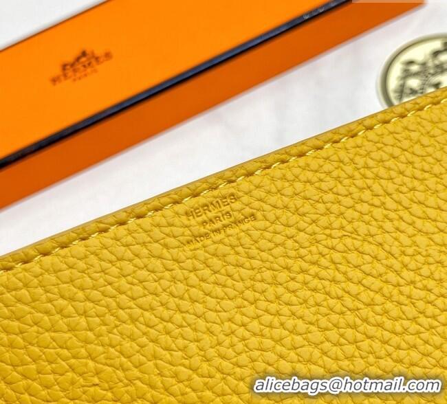 Inexpensive Hermes Mises Bridge Change Grained Calfskin Leather Tray 25cm H5074 Yellow 2025