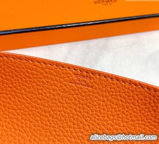 New Fashion Hermes Mises Bridge Change Grained Calfskin Leather Tray 25cm H5074 Orange 2025