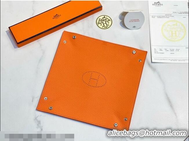 New Fashion Hermes Mises Bridge Change Grained Calfskin Leather Tray 25cm H5074 Orange 2025