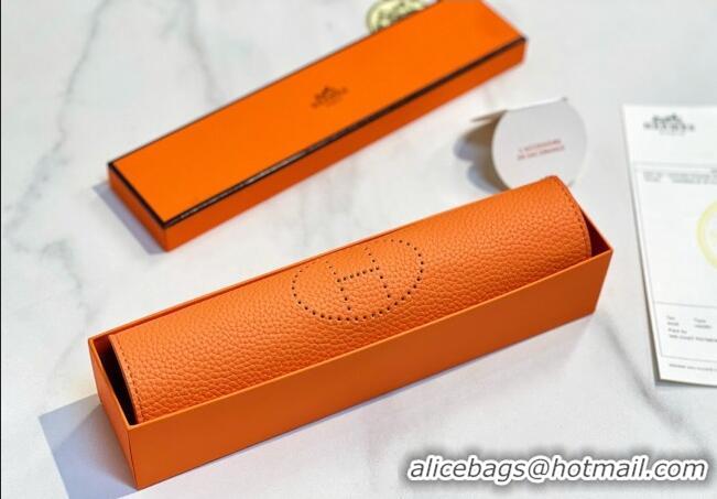 New Fashion Hermes Mises Bridge Change Grained Calfskin Leather Tray 25cm H5074 Orange 2025