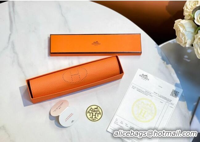 New Fashion Hermes Mises Bridge Change Grained Calfskin Leather Tray 25cm H5074 Orange 2025