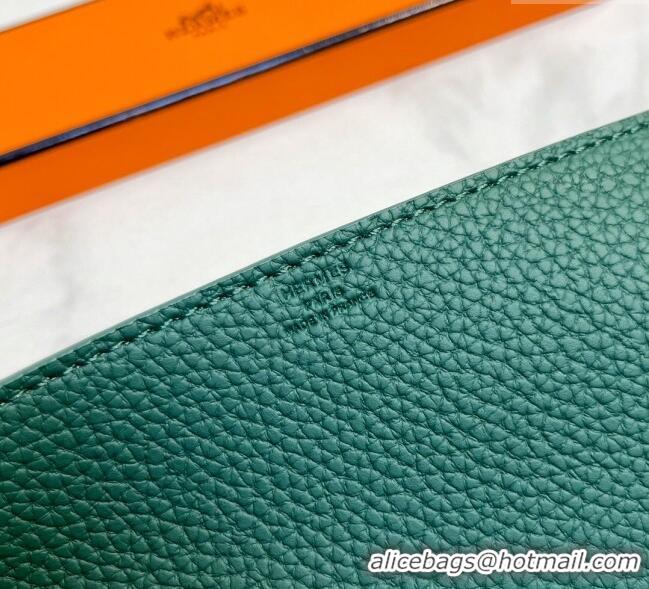 Luxury Cheap Hermes Mises Bridge Change Grained Calfskin Leather Tray 25cm H5074 Green 2025