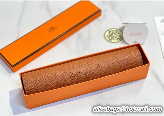 Unique Style Hermes Mises Bridge Change Calfskin Leather Tray 25cm H5074 Brown 2025