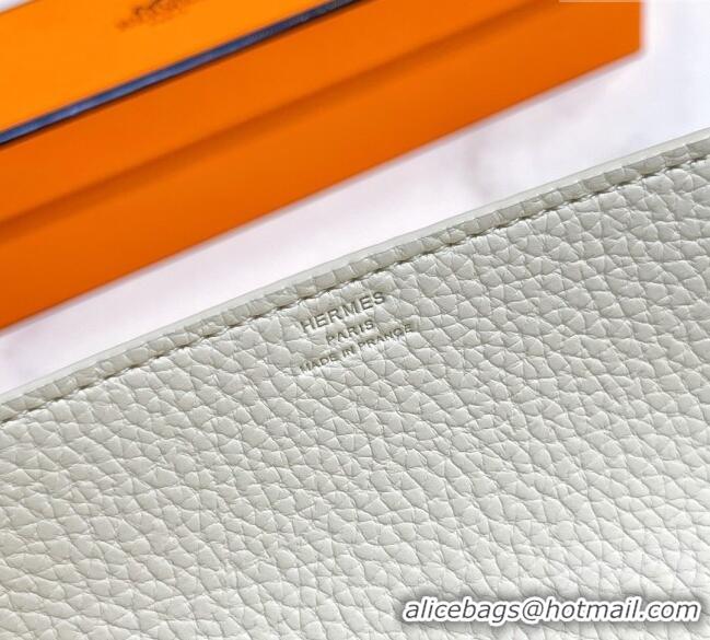 Well Crafted Hermes Mises Bridge Change Grained Calfskin Leather Tray 25cm H5074 White 2025