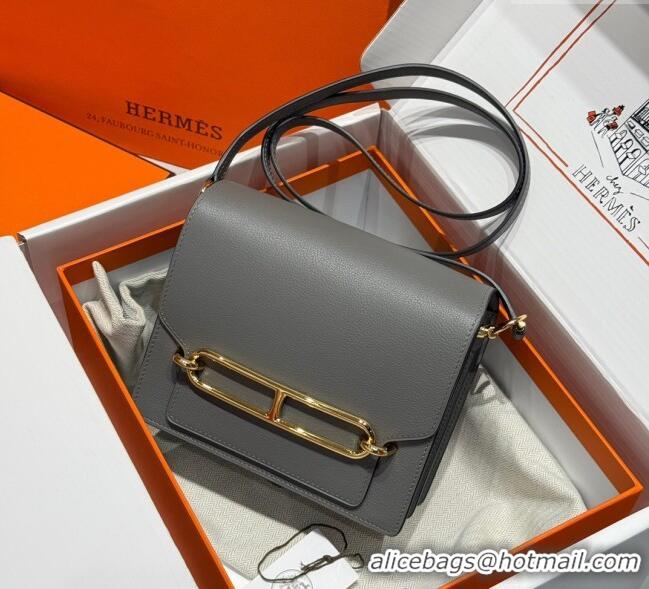 Best Price Hermes Roulis Mini Bag 18cm in Evercolor Leather H0118 Tin Grey 2025