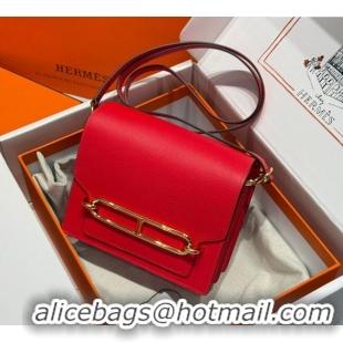 Top Quality Hermes Roulis Mini Bag 18cm in Evercolor Leather H0118 Chinese Red 2025