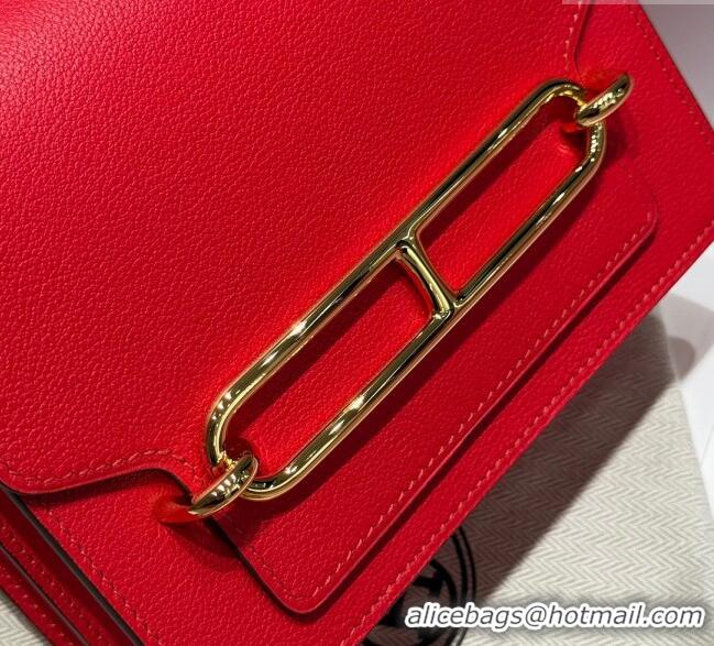 Top Quality Hermes Roulis Mini Bag 18cm in Evercolor Leather H0118 Chinese Red 2025