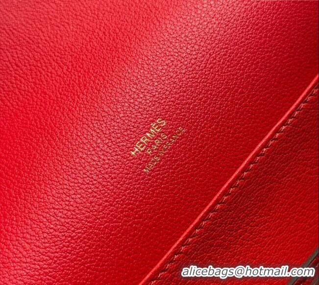 Top Quality Hermes Roulis Mini Bag 18cm in Evercolor Leather H0118 Chinese Red 2025