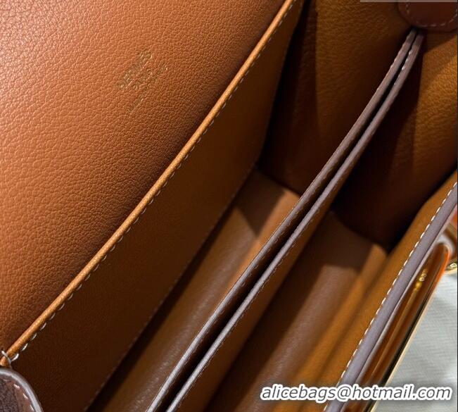 Luxury Cheap Hermes Roulis Mini Bag 18cm in Evercolor Leather H0118 Golden Brown 2025