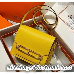 Super Quality Hermes Roulis Mini Bag 18cm in Evercolor Leather H0118 Amber Yellow 2025