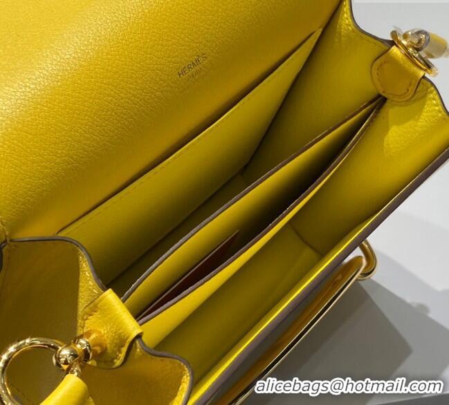 Super Quality Hermes Roulis Mini Bag 18cm in Evercolor Leather H0118 Amber Yellow 2025