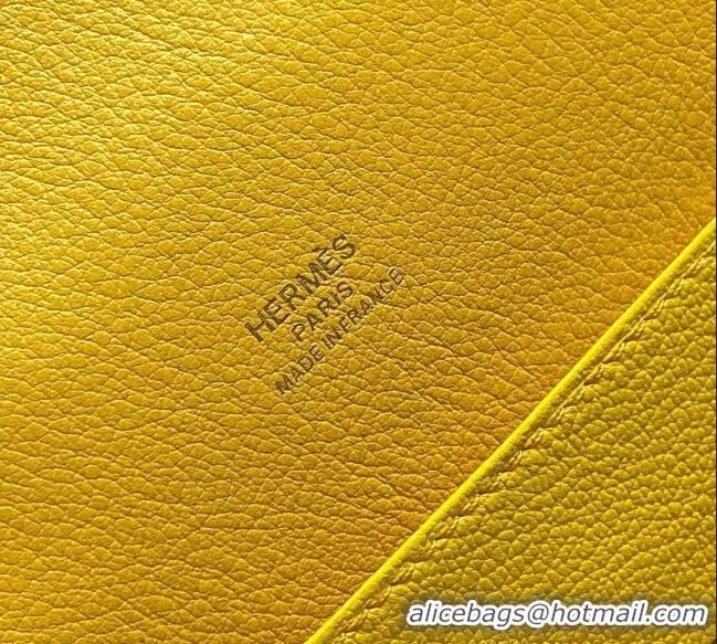 Super Quality Hermes Roulis Mini Bag 18cm in Evercolor Leather H0118 Amber Yellow 2025