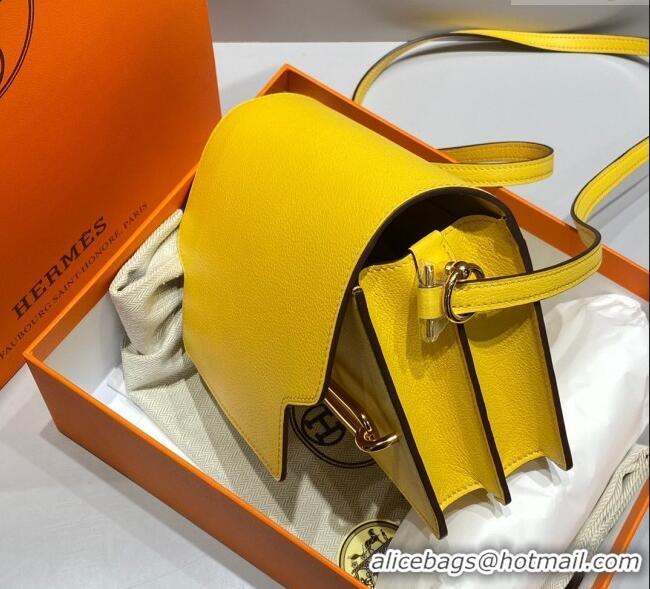 Super Quality Hermes Roulis Mini Bag 18cm in Evercolor Leather H0118 Amber Yellow 2025