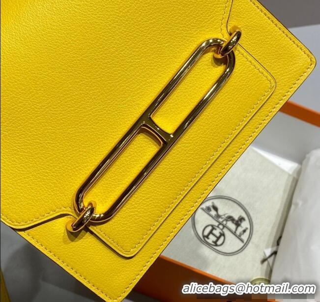 Super Quality Hermes Roulis Mini Bag 18cm in Evercolor Leather H0118 Amber Yellow 2025