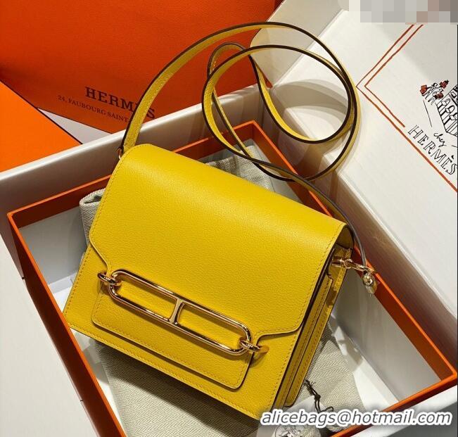 Super Quality Hermes Roulis Mini Bag 18cm in Evercolor Leather H0118 Amber Yellow 2025