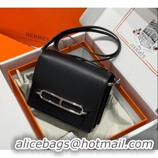 Promotional Hermes Roulis Mini Bag 18cm in Evercolor Leather H0118 Black/Silver 2025