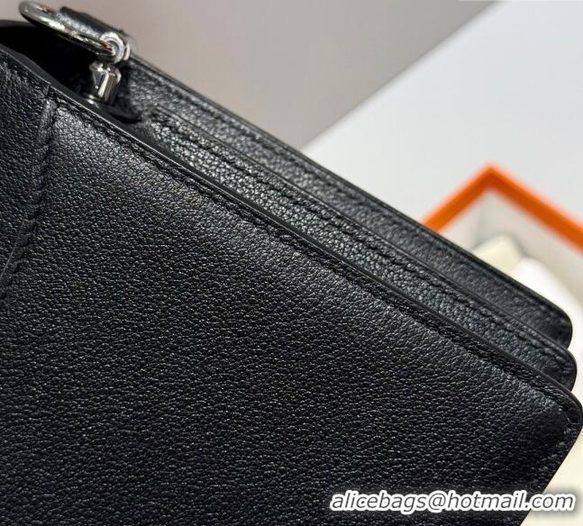 Promotional Hermes Roulis Mini Bag 18cm in Evercolor Leather H0118 Black/Silver 2025