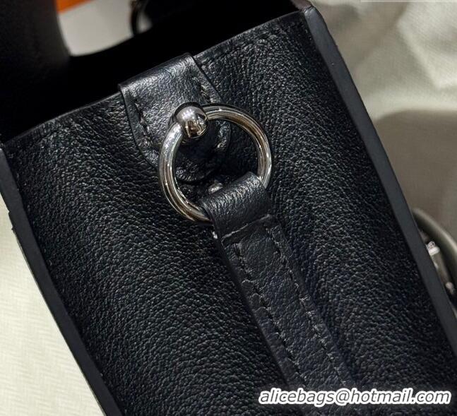 Promotional Hermes Roulis Mini Bag 18cm in Evercolor Leather H0118 Black/Silver 2025