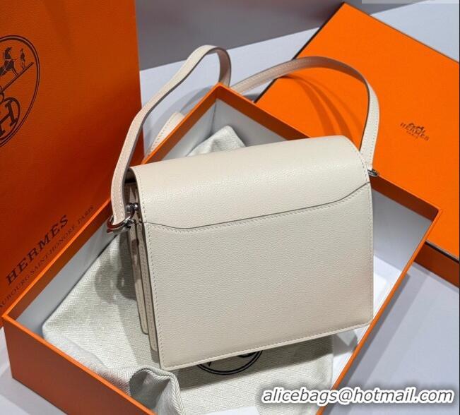 Best Price Hermes Roulis Mini Bag 18cm in Evercolor Leather Cream H0118 White/Silver 2025