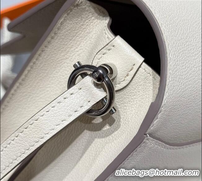 Best Price Hermes Roulis Mini Bag 18cm in Evercolor Leather Cream H0118 White/Silver 2025