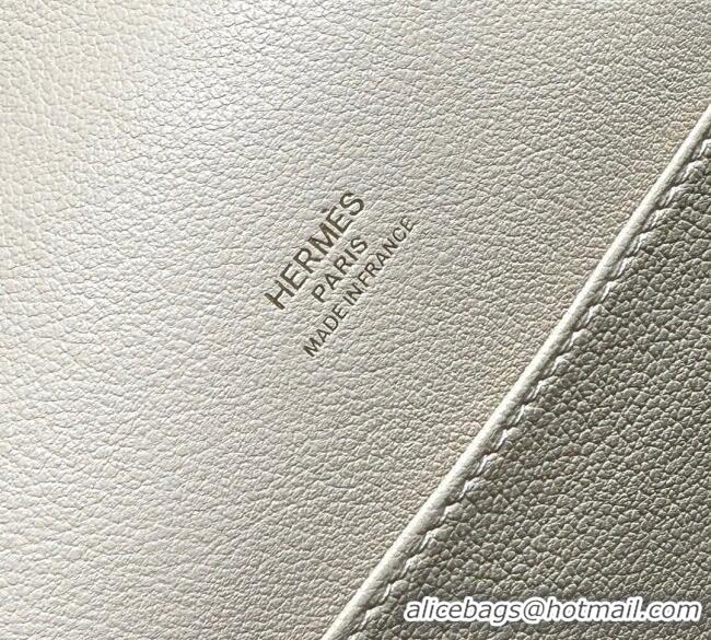 Free Shipping Hermes Roulis Mini Bag 18cm in Evercolor Leather H0118 Cream White/Gold 2025