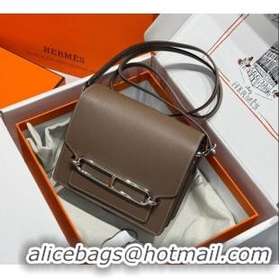 Best Product Hermes Roulis Mini Bag 18cm in Evercolor Leather H0118 Elephant Grey/Silver 2025