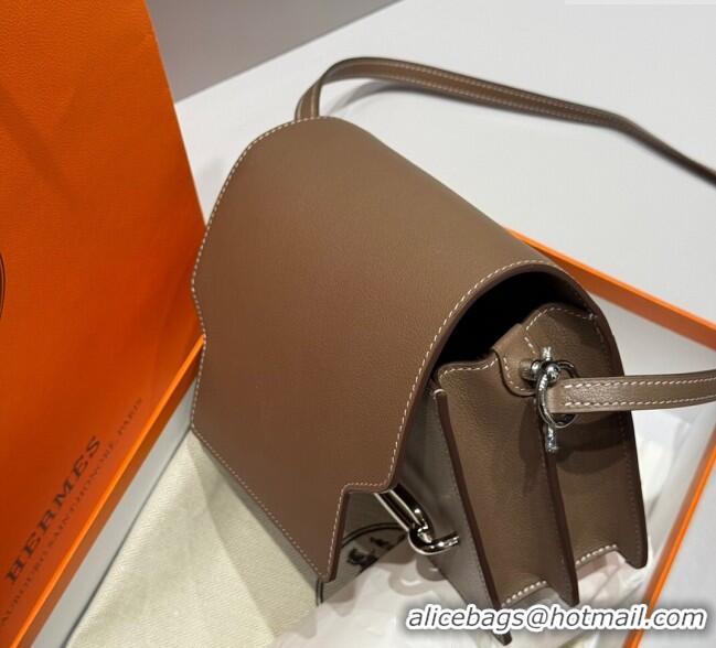 Best Product Hermes Roulis Mini Bag 18cm in Evercolor Leather H0118 Elephant Grey/Silver 2025