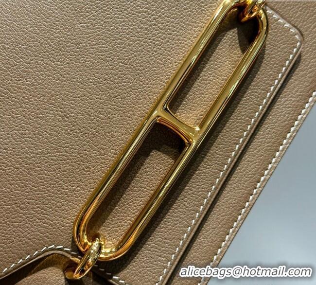 Top Grade Hermes Roulis Mini Bag 18cm in Evercolor Leather H0118 Elephant Grey/Gold 2025