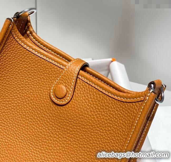 Pretty Style Hermes Evelyne Mini Bag 18cm in Togo Calfskin H0118 Golden Brown 2025