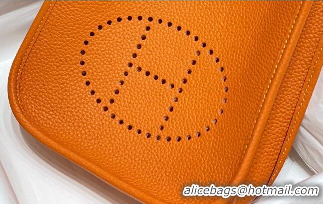 Classic Specials Hermes Evelyne Mini Bag 18cm in Togo Calfskin H0118 Fire Orange 2025