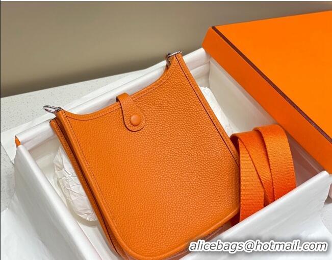 Classic Specials Hermes Evelyne Mini Bag 18cm in Togo Calfskin H0118 Fire Orange 2025