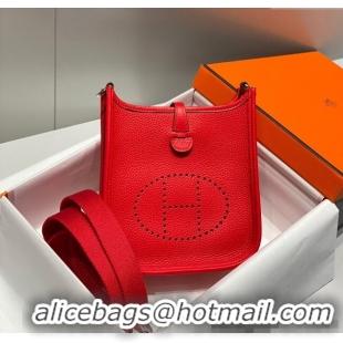 Top Quality Hermes Evelyne Mini Bag 18cm in Togo Calfskin H0118 Chinese Red 2025