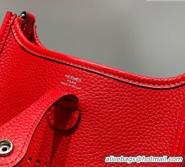 Top Quality Hermes Evelyne Mini Bag 18cm in Togo Calfskin H0118 Chinese Red 2025