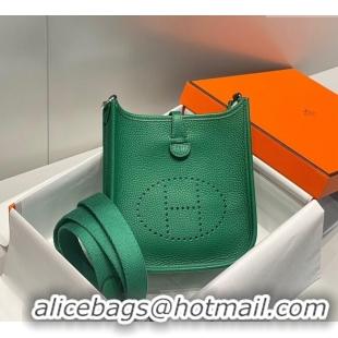 Best Price Hermes Evelyne Mini Bag 18cm in Togo Calfskin H0118 Emerald Green 2025