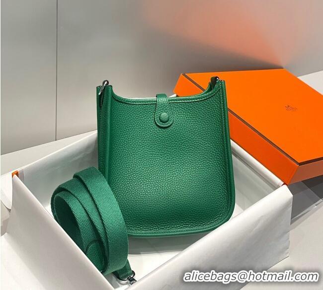 Best Price Hermes Evelyne Mini Bag 18cm in Togo Calfskin H0118 Emerald Green 2025