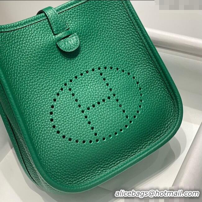 Best Price Hermes Evelyne Mini Bag 18cm in Togo Calfskin H0118 Emerald Green 2025