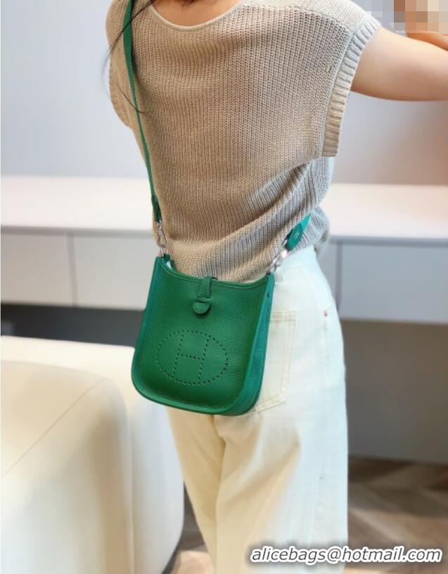 Best Price Hermes Evelyne Mini Bag 18cm in Togo Calfskin H0118 Emerald Green 2025