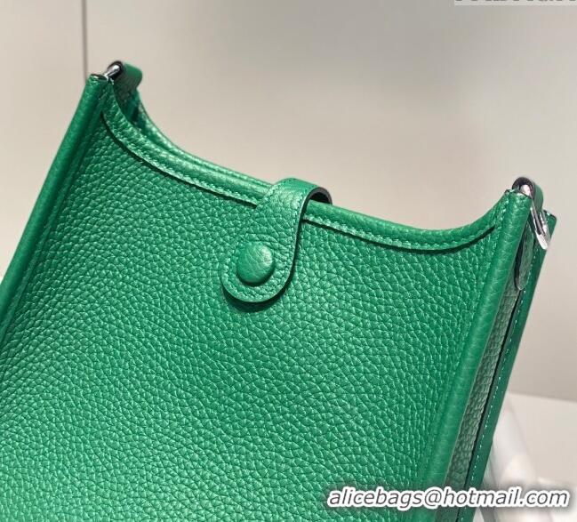 Best Price Hermes Evelyne Mini Bag 18cm in Togo Calfskin H0118 Emerald Green 2025