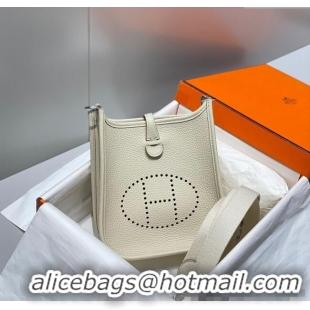 Super Quality Hermes Evelyne Mini Bag 18cm in Togo Calfskin H0118 Cream White 2025