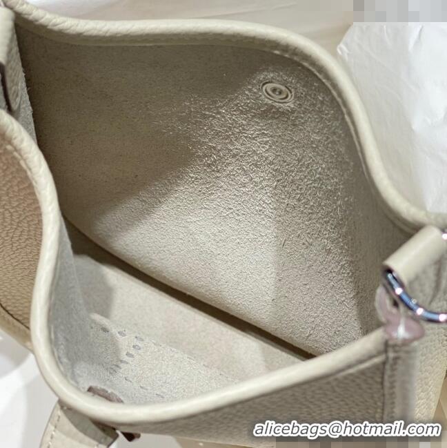 Super Quality Hermes Evelyne Mini Bag 18cm in Togo Calfskin H0118 Cream White 2025