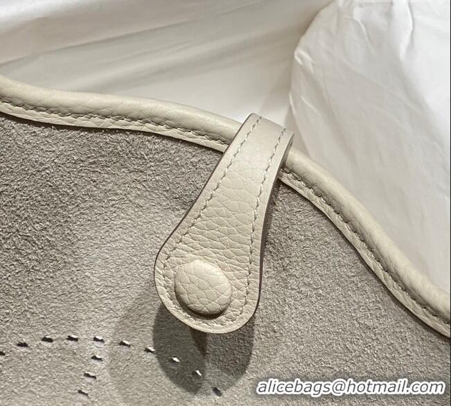 Super Quality Hermes Evelyne Mini Bag 18cm in Togo Calfskin H0118 Cream White 2025