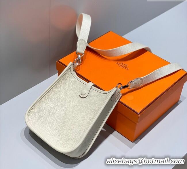 Super Quality Hermes Evelyne Mini Bag 18cm in Togo Calfskin H0118 Cream White 2025